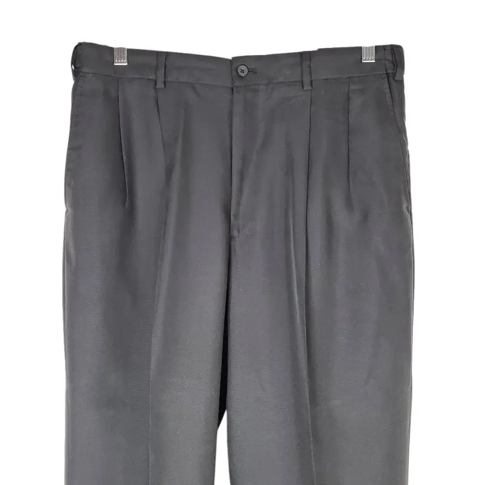 Claiborne Pleated Front Cuffed Hem Classic Meru Dress Pants‎ Black Size 36/32